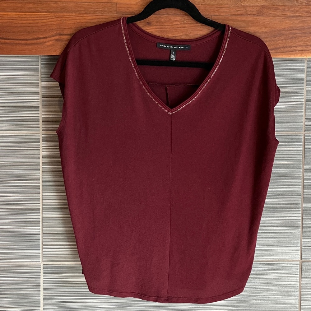 WHBM burgundy jet setter T, size S